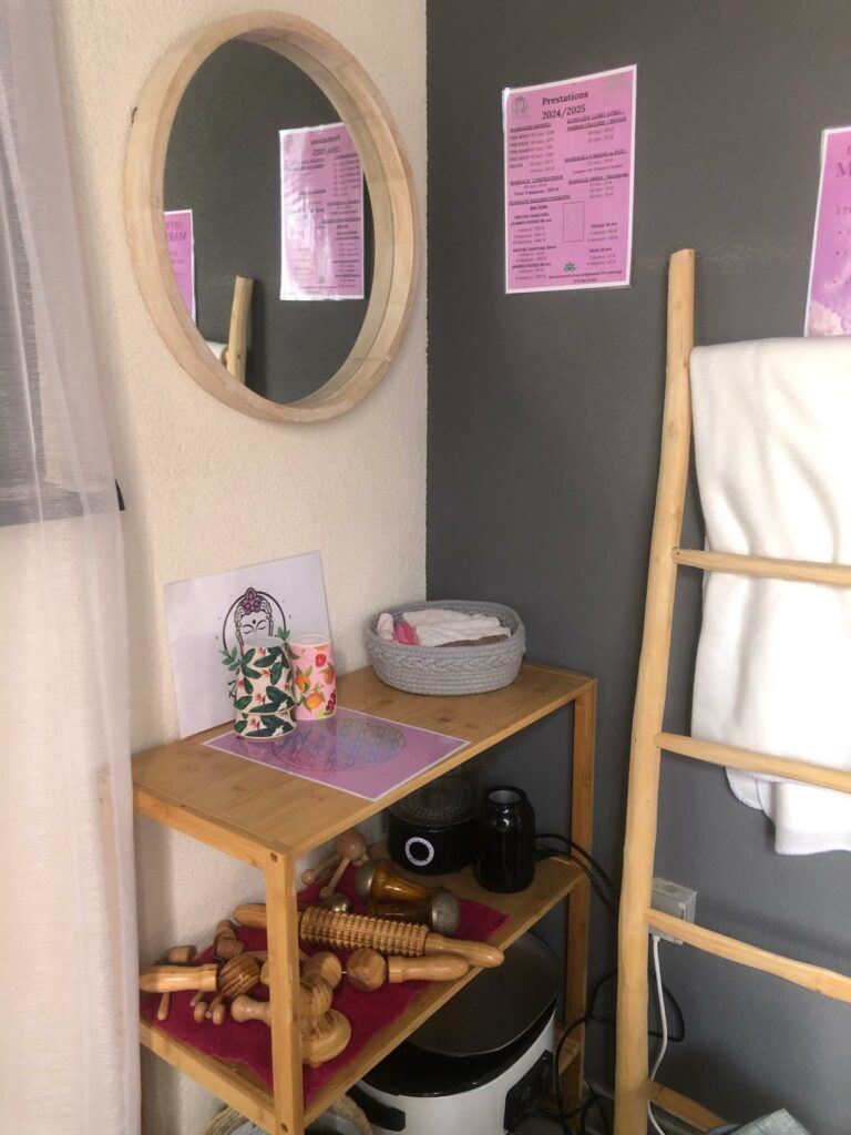 Rangement d'un espace bien-être. 